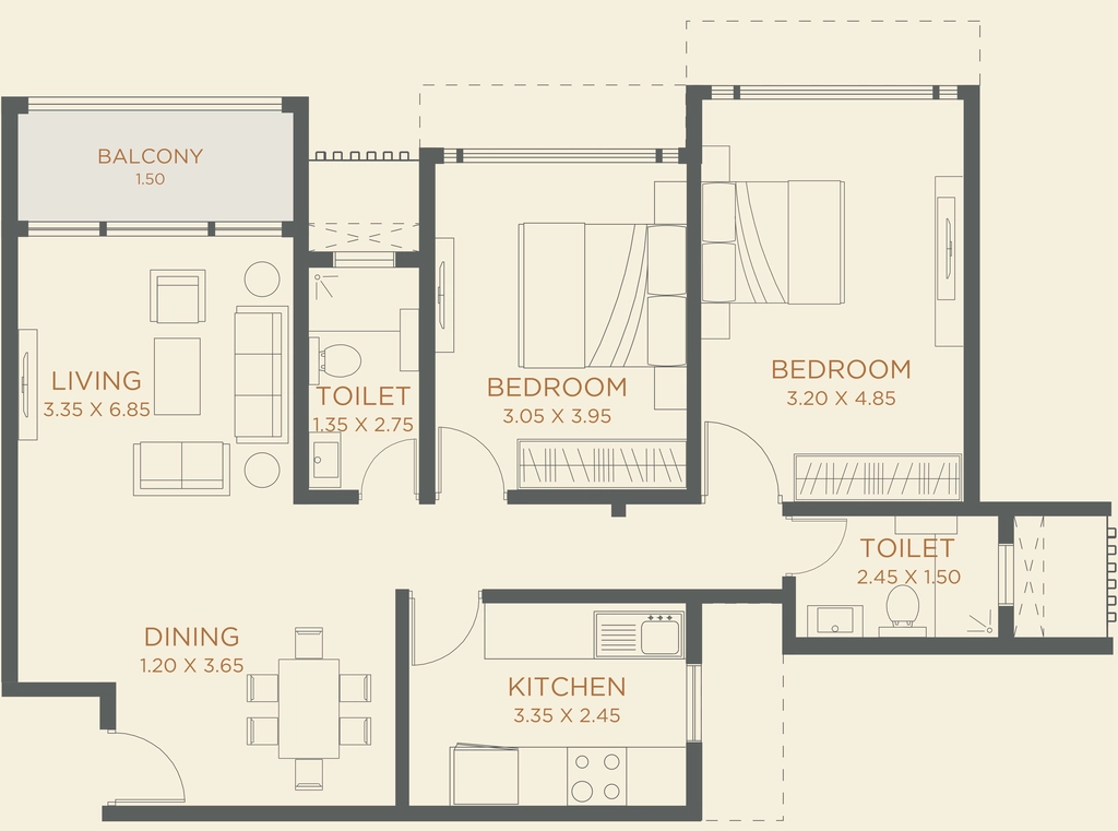2 BHK Flat in NDW Aquagem in Mazgaon, Mumbai - Image 875983