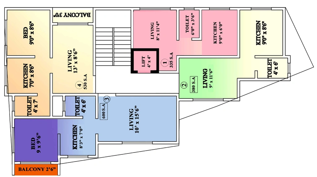 Floor Plan of Pawan Swami Samarth Apartment in Ghansoli, Navi Mumbai - Image 125140