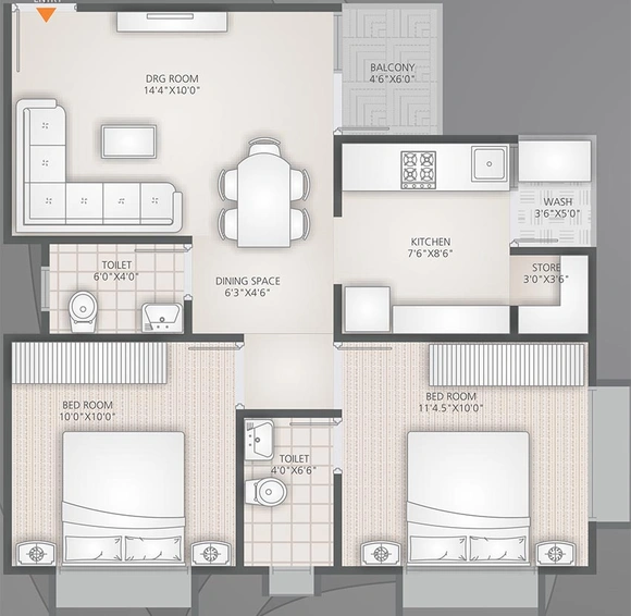 2 BHK Flat in Sun Real Homes in Ranip, Ahmedabad - Image 851787