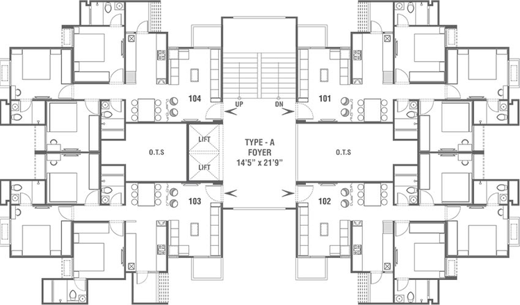 Floor Plan of Sun South Park in South Bopal, Ahmedabad - Image 269224