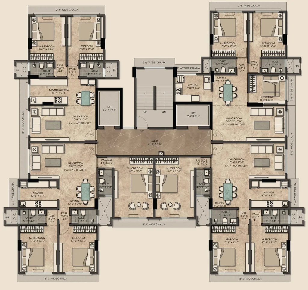 Floor Plan of Kamla Prasanna Jeevan 32 C in Borivali West, Mumbai - Image 327686