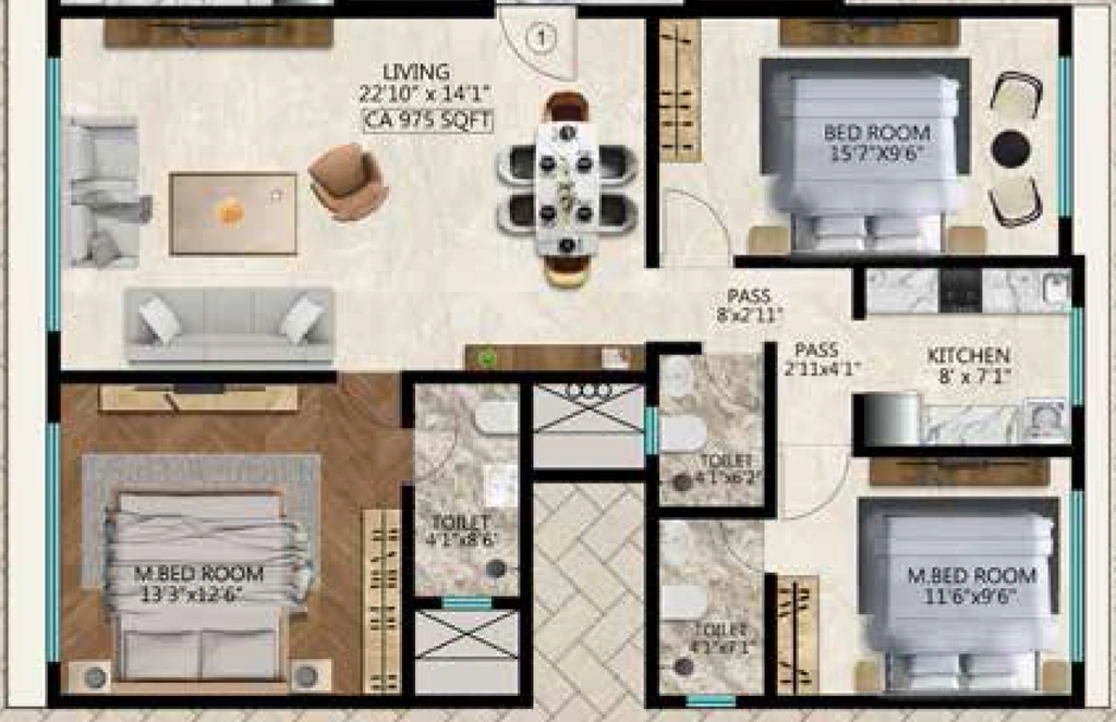 3 BHK Flat in Kamla Siddhivinayak in Andheri East, Mumbai - Image 876509