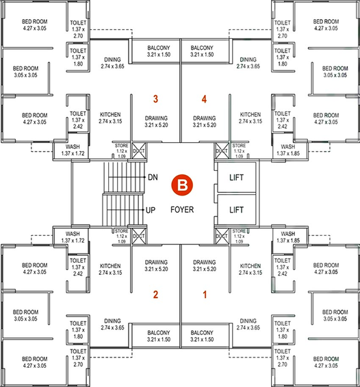 Floor Plan of Deep Indraprasth Marigold in New Ranip, Ahmedabad - Image 262684