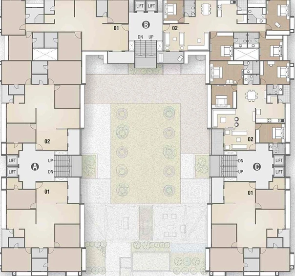 Floor Plan of Deep Indraprasth Kadamb in Prahlad Nagar, Ahmedabad - Image 262658
