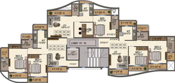 Floor Plan of Swaminath The Palladium in Dombivli, Thane - Image 168534
