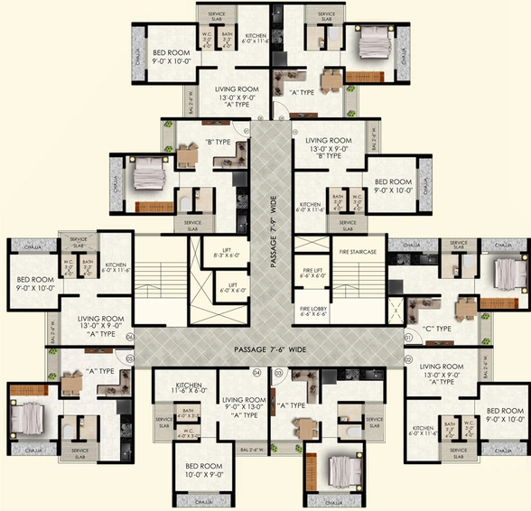 Floor Plan of Pens Royal Park in Bhiwandi, Thane - Image 121499