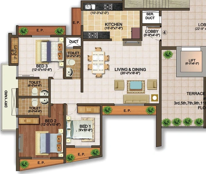 3 BHK Flat in Nandivardhan Aradia in Thane West, Thane - Image 842296