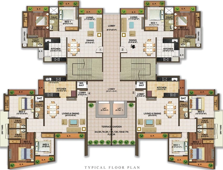 Floor Plan of Nandivardhan Aradia in Thane West, Thane - Image 244419