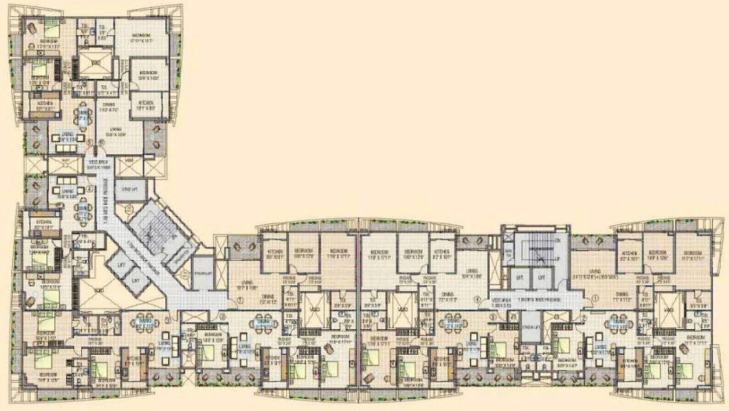 Floor Plan of Satellite Tower in Goregaon East, Mumbai - Image 335154