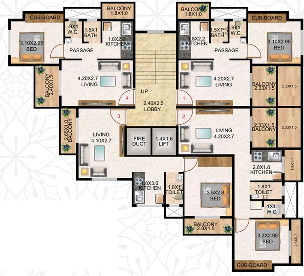 Floor Plan of Shivam Unity Homes in Neral, Thane - Image 121506