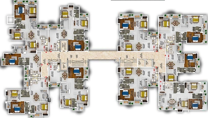 Floor Plan of NK Oak Square in Pundag, Ranchi - Image 261275