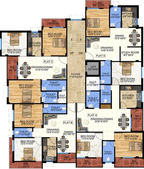Floor Plan of NK Sridhaam Enclave in Argora, Ranchi - Image 261289