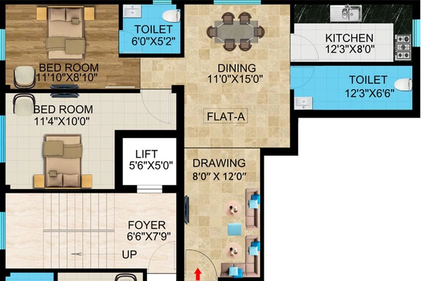 2 BHK Flat in NK Silver Ferns in Hinoo, Ranchi - Image 849626