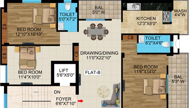 3 BHK Flat in NK Silver Ferns in Hinoo, Ranchi - Image 849627