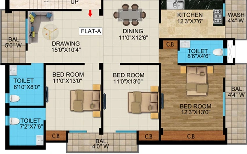 3 BHK Flat in NK Silver Ferns in Hinoo, Ranchi - Image 849628