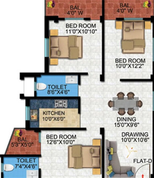 2 BHK Flat in Nk Palm in Pundag, Ranchi - Image 849613