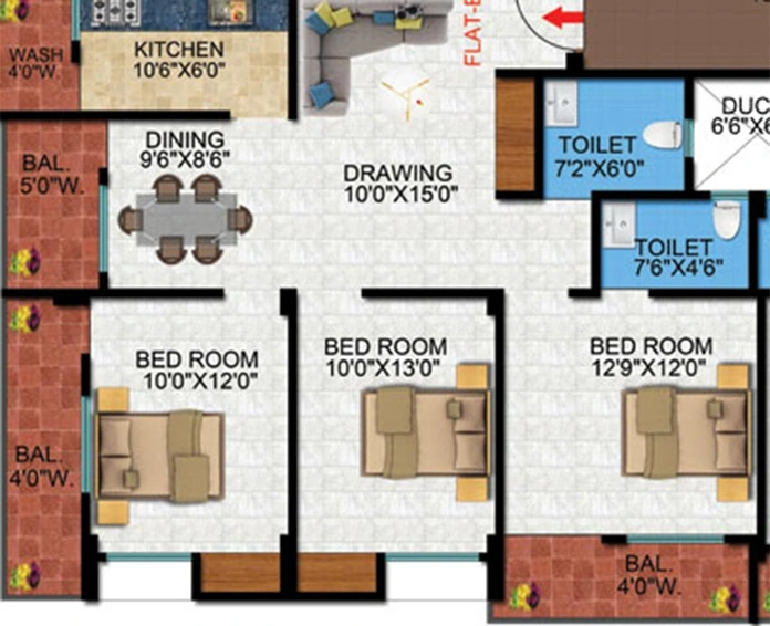 3 BHK Flat in Nk Palm in Pundag, Ranchi - Image 849614