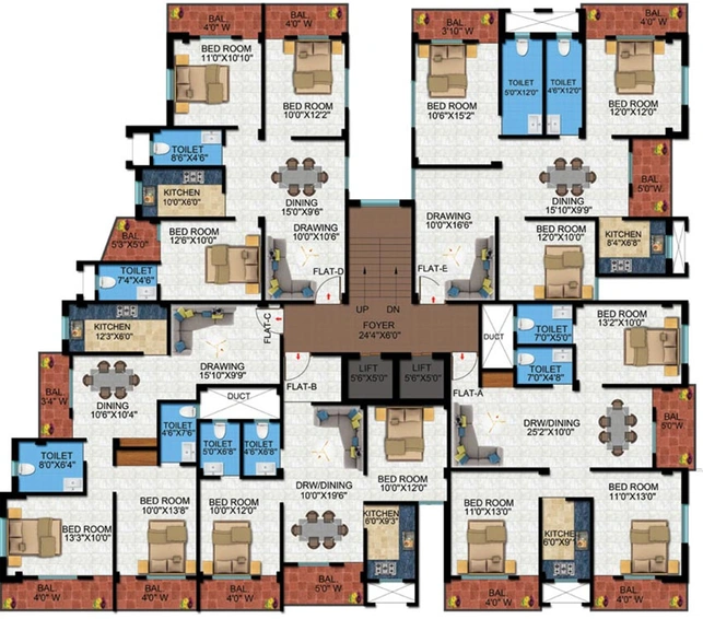 Floor Plan of Nk Palm in Pundag, Ranchi - Image 261239