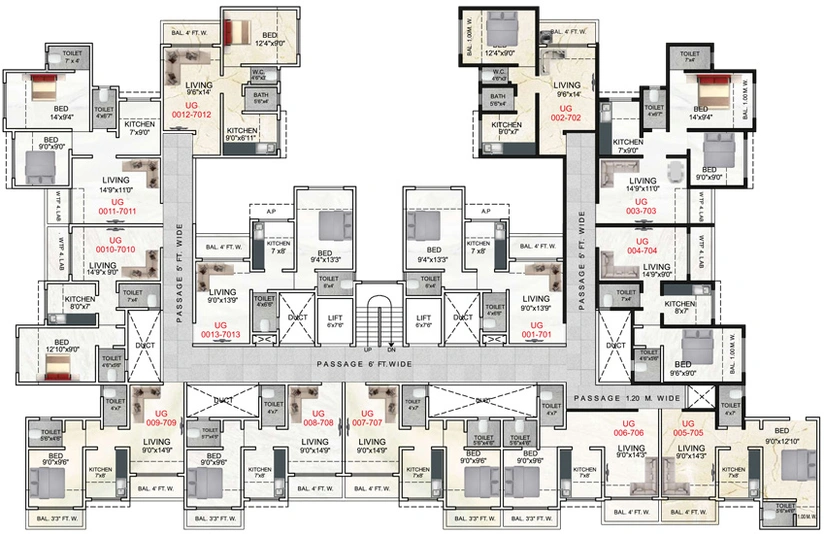 Floor Plan of Vastu Heritage 1 in Dombivli, Thane - Image 168540