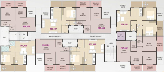 Floor Plan of Grow More Glory in Moshi, Pune - Image 121537
