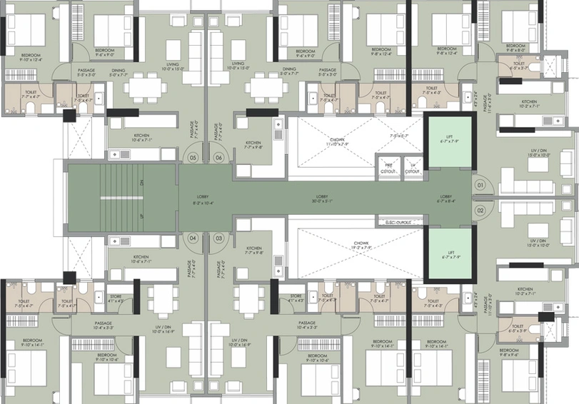 Floor Plan of Drushti Sapphire in Ghatkopar East, Mumbai - Image 33176