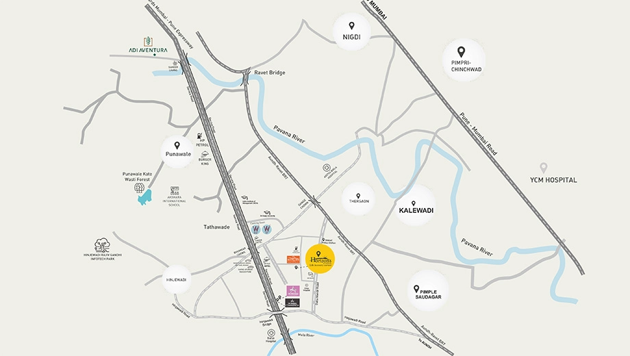 Location of Adi Horizons Phase 2 in Wakad, Pune - Image 348084