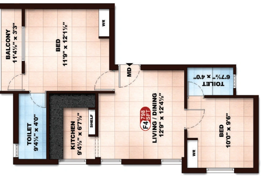 2 BHK Flat in ATH Iris in Pammal, Chennai - Image 837456