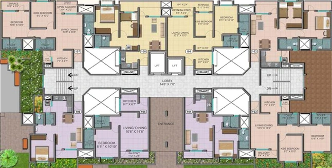 Floor Plan of Dwarka Phase 2 & 4 - Dwarka Township in Mahalunge, Pune - Image 121583