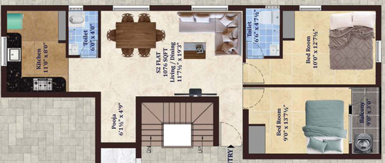 2 BHK Flat in ATH Madrid in Pammal, Chennai - Image 837479