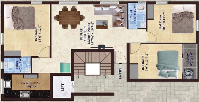 3 BHK Flat in ATH Madrid in Pammal, Chennai - Image 837480