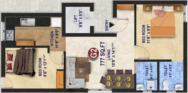 2 BHK Flat in ATH Sigma in Pammal, Chennai - Image 837488