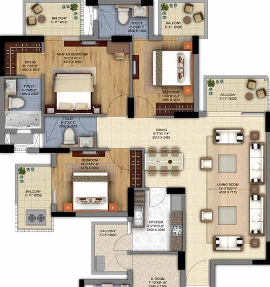 3 BHK Flat in DLF Ultima Phase 2 in Sector 81, Gurgaon - Image 837674