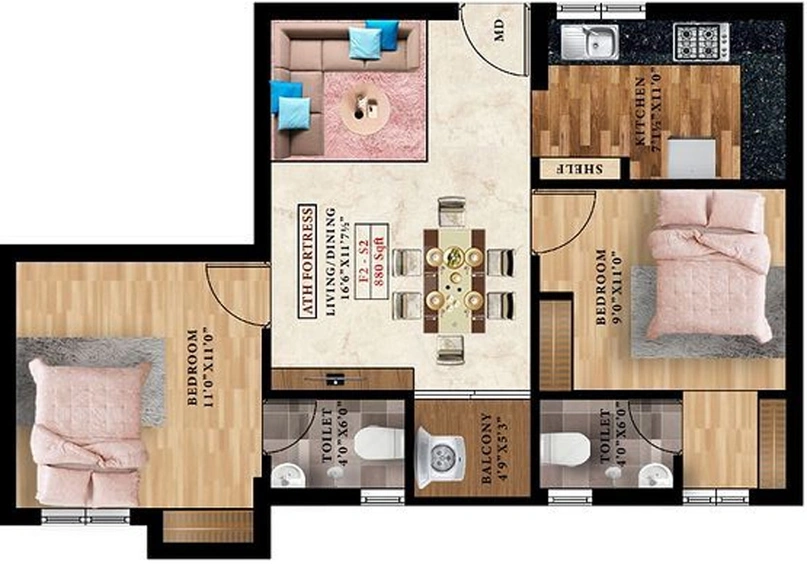 2 BHK Flat in ATH Fortress in Pammal, Chennai - Image 837522