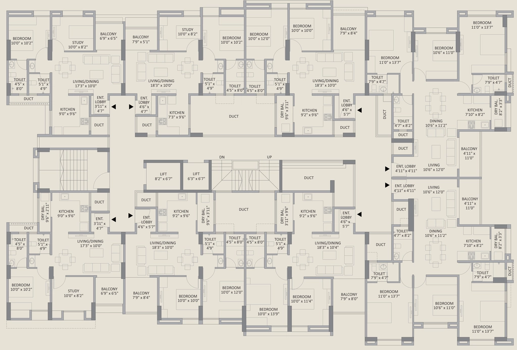 Floor Plan of Gangotree Dashabhuja in Kothrud, Pune - Image 347856