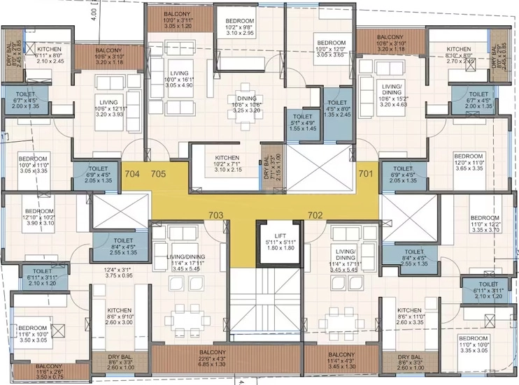 Floor Plan of Gangotree Manisha Park in Kothrud, Pune - Image 347817