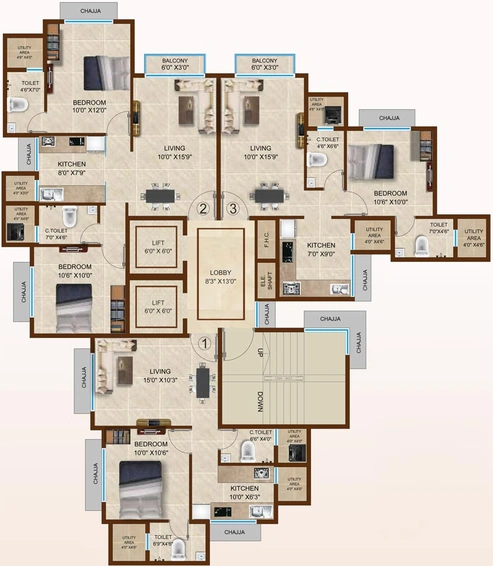 Floor Plan of Anjali Heritage in Ghatkopar East, Mumbai - Image 124994
