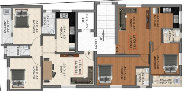 Floor Plan of Sri Manishaa Green Square in Pozhichalur, Chennai - Image 245103
