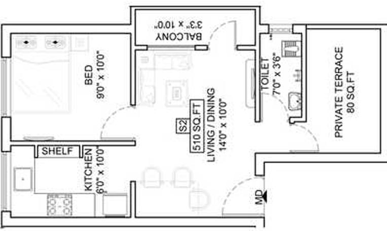 1 BHK Flat in Sri Manishaa Aditya Apartment in Pozhichalur, Chennai - Image 842699
