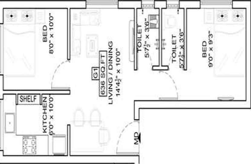 2 BHK Flat in Sri Manishaa Aditya Apartment in Pozhichalur, Chennai - Image 842700