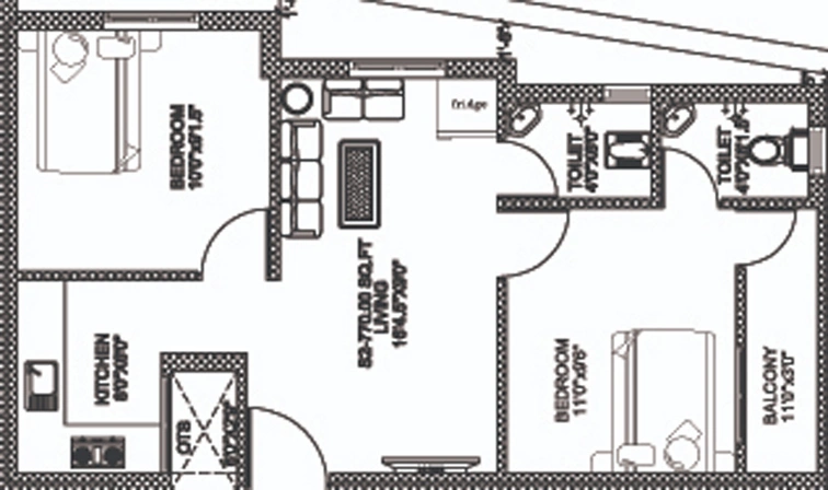 2 BHK Flat in Sri Manishaa Rishikesh in Pozhichalur, Chennai - Image 842716