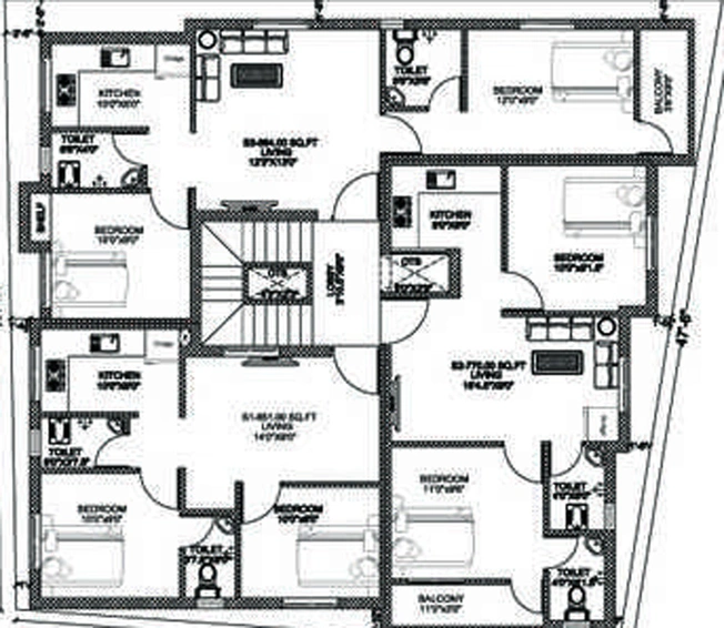Floor Plan of Sri Manishaa Rishikesh in Pozhichalur, Chennai - Image 245306