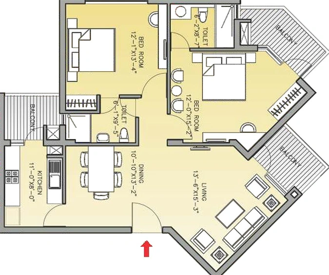 2 BHK Flat in Bestech Park View Residences in Mohali, Chandigarh - Image 837616