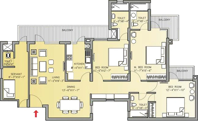 3 BHK Flat in Bestech Park View Residences in Mohali, Chandigarh - Image 837620