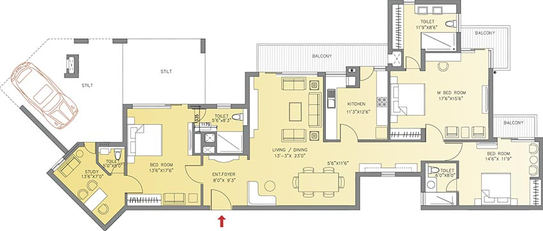3 BHK Flat in Bestech Park View Residences in Mohali, Chandigarh - Image 837622