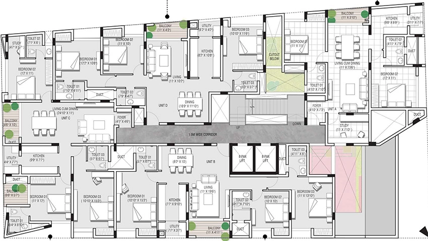 Floor Plan of EK Aster in Medavakkam, Chennai - Image 333803