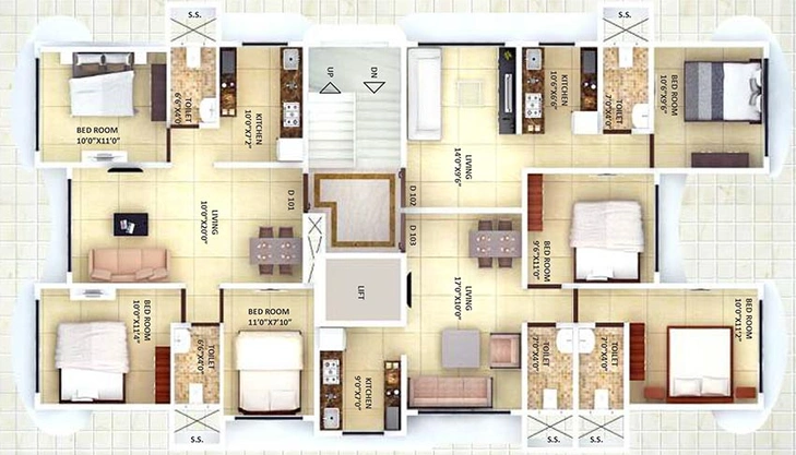 Floor Plan of Aayush Aastha in Chembur East, Mumbai - Image 253723