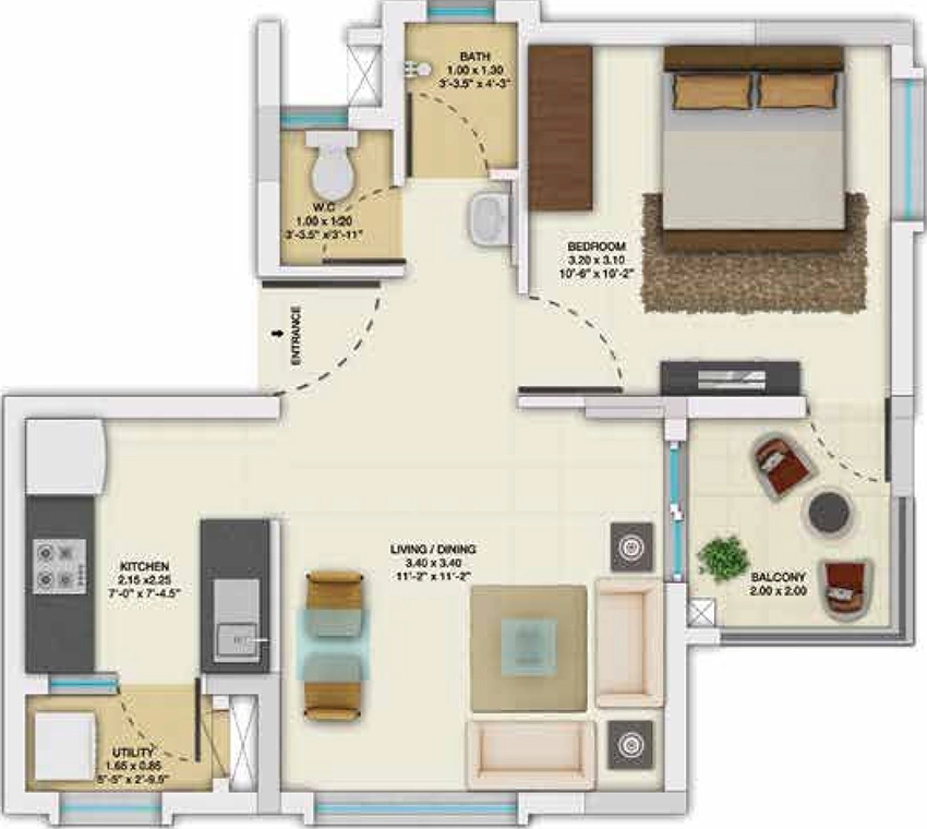 1 BHK Flat in Tata New Haven Ribbon Walk in Mambakkam, Chennai - Image 879789