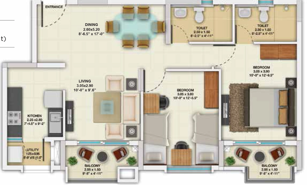2 BHK Flat in Tata New Haven Ribbon Walk in Mambakkam, Chennai - Image 879792