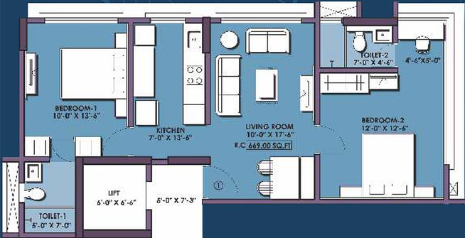 2 BHK Flat in Atharv Abrol in Vile Parle East, Mumbai - Image 847698