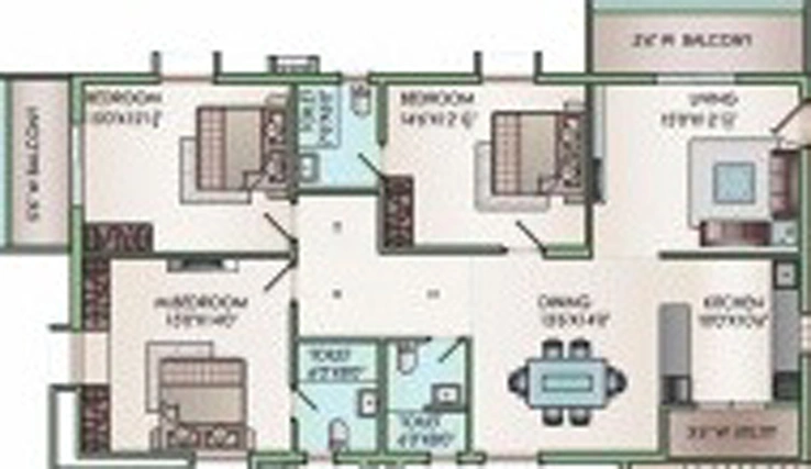 3 BHK Flat in Jains Ravi Gayathri Heights in Hitech City, Hyderabad - Image 793462